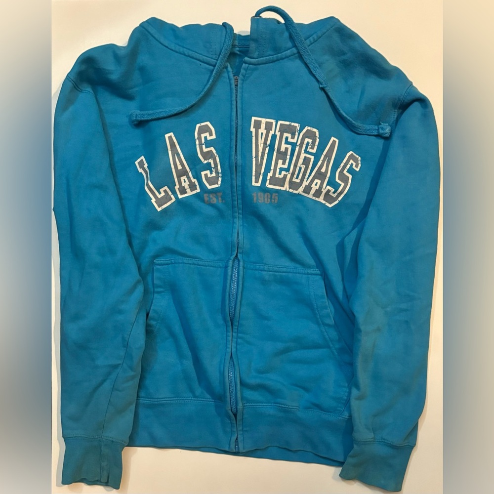 Small Blue Y2K Las Vegas Zip-Up